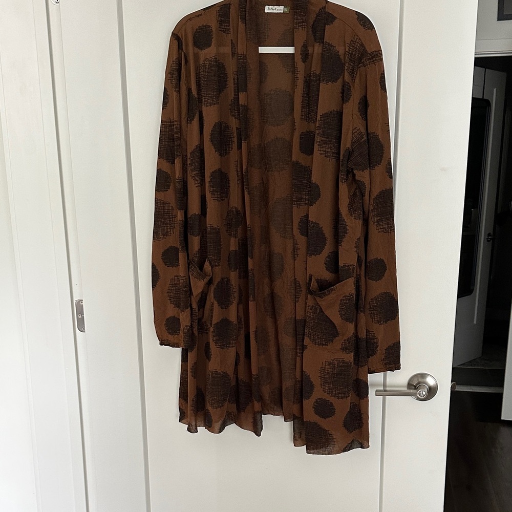 Chalet Brown and Black Patterned Cardigan